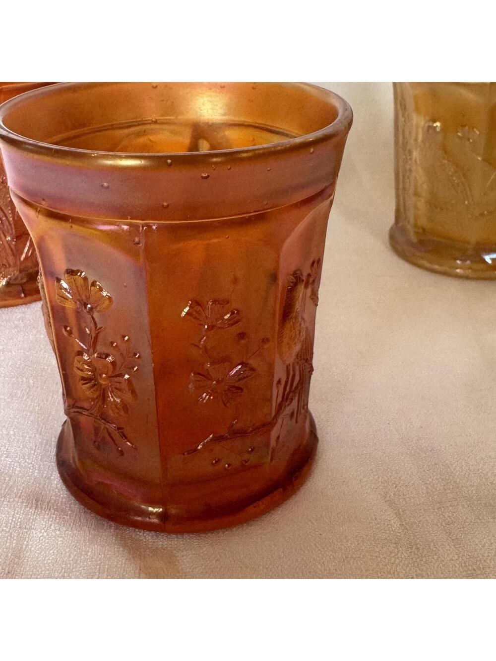 VTG Northwood Singing Birds Marigold Carnival Glass Mug Handled‎ Cup Antique - Picture 3 of 9